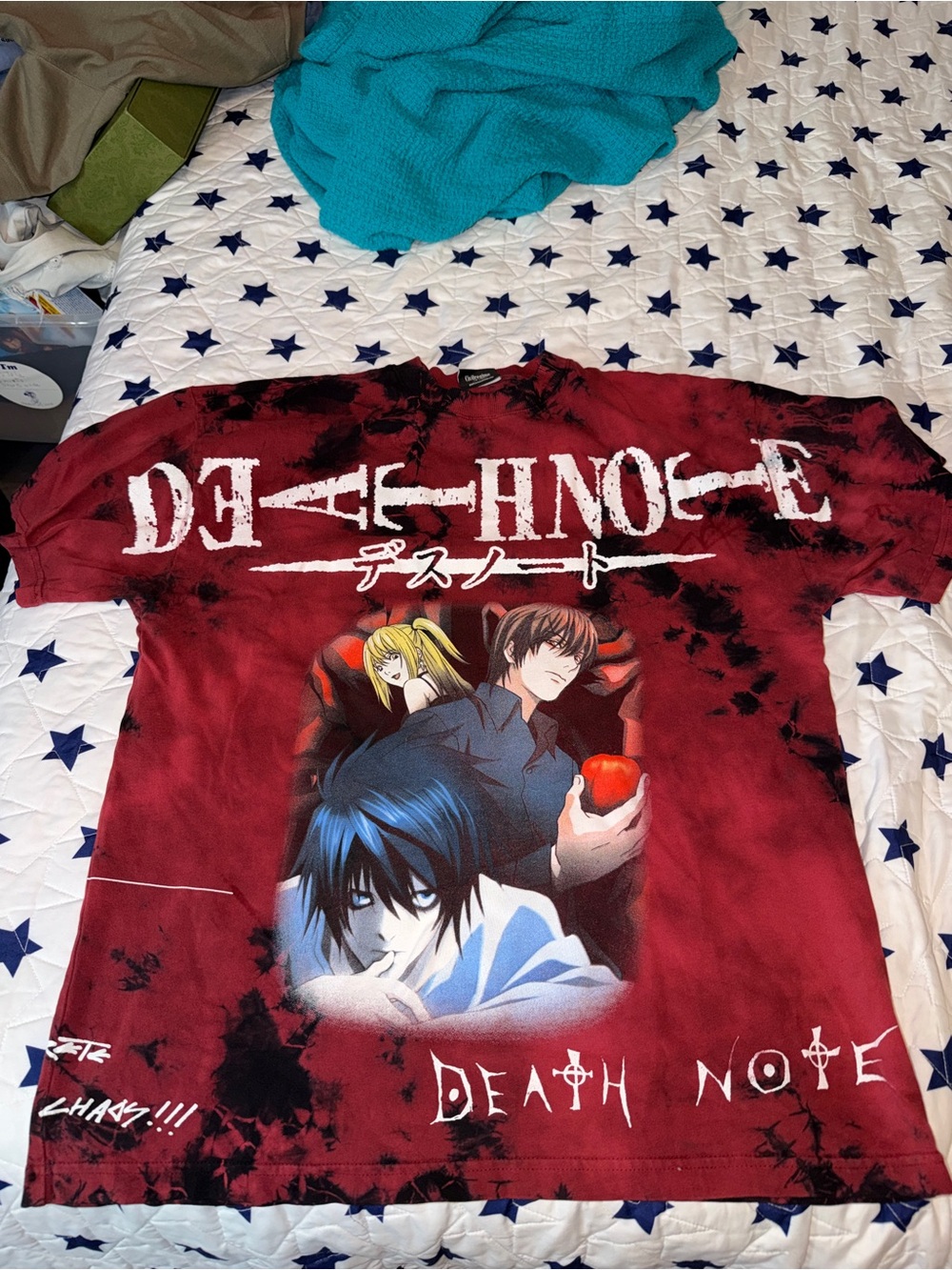Death Note Graphic Short Sleeve Tee - Red